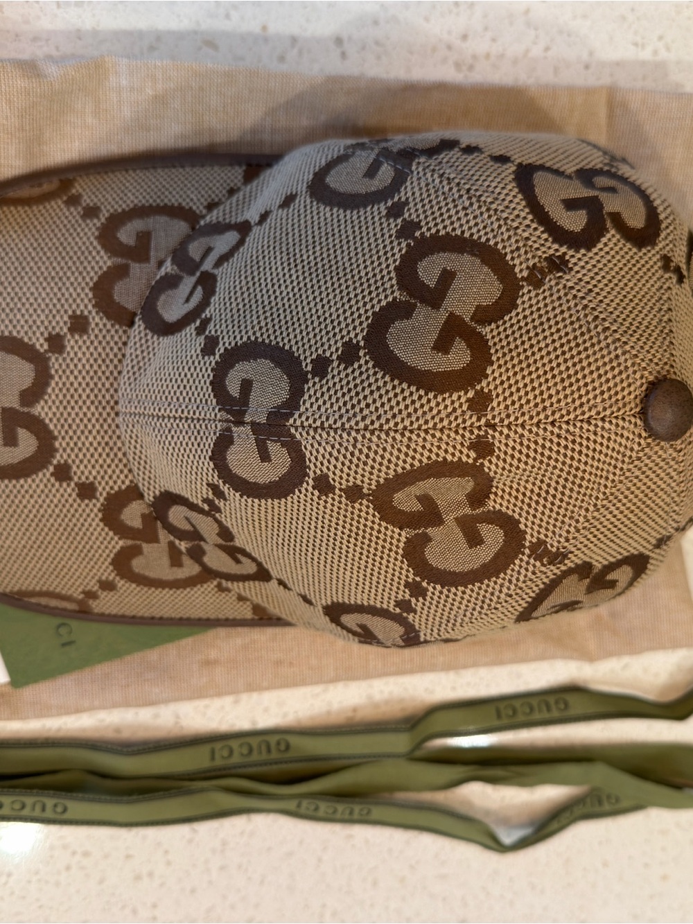 Gucci Beige and Brown GG Canvas Baseball Cap